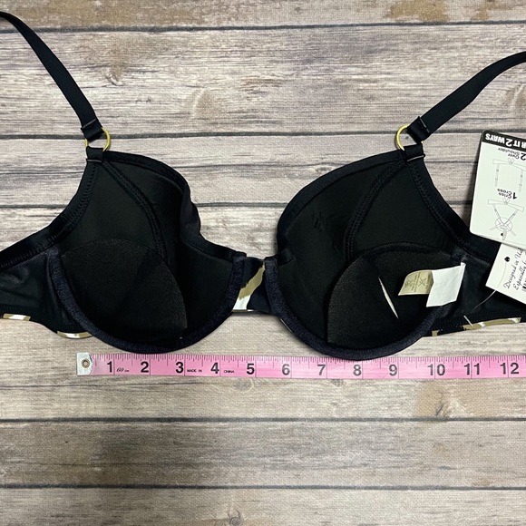 Swim Systems Animal Print Convertible Straps Underwire Push Up Bikini Top Small - Picture 9 of 12